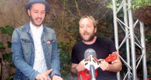 Diego Peña y Álvaro Mazarrasa hoy durante la rueda de prensa del II Love Fest. Por: Aragón Musical.