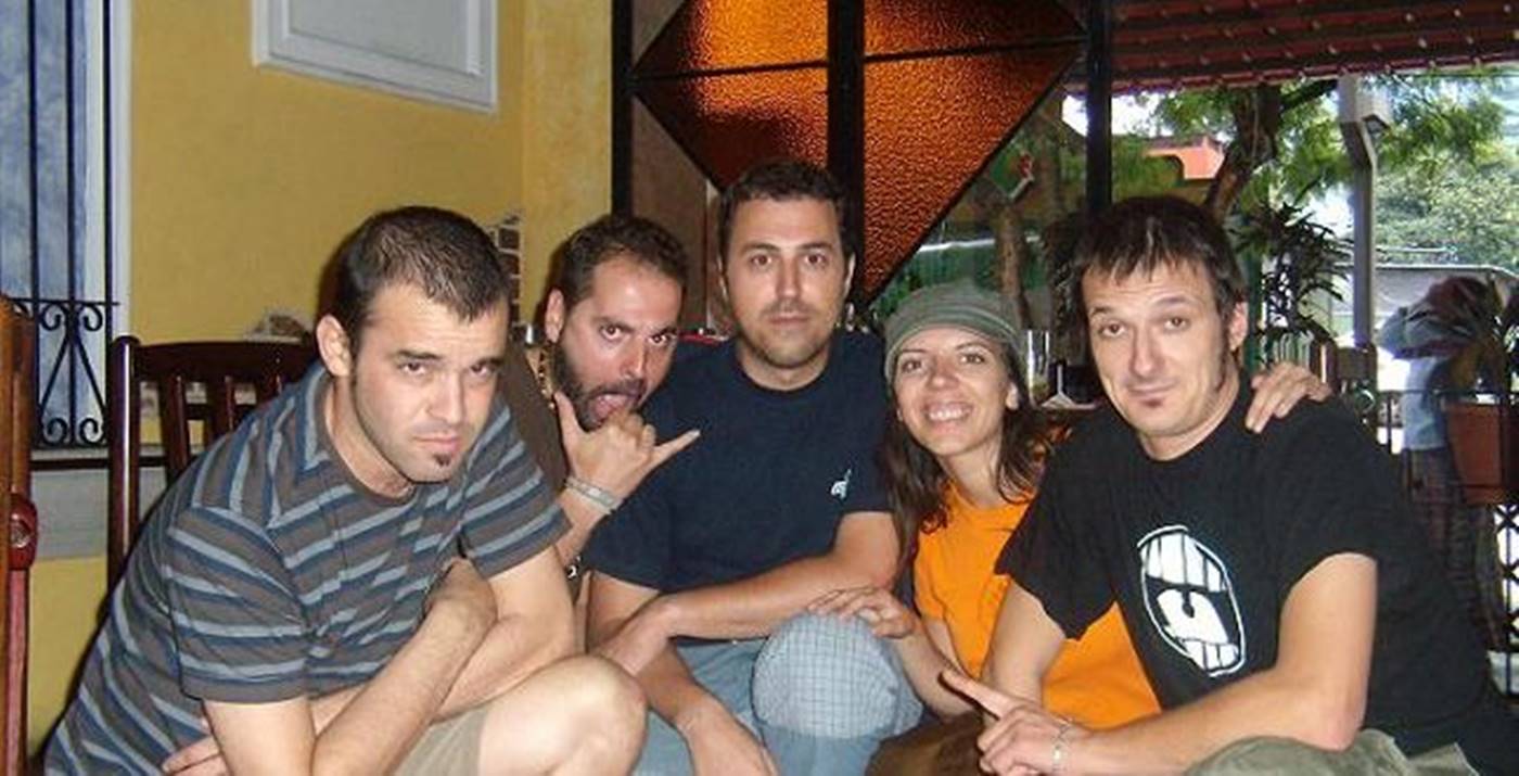 El equipo de Aragón Musical junto al Periodista Pablo Ferrer y al músico David García Pascual 'Libi'.