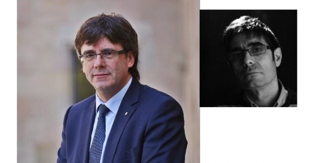 El vocalista aragonés Paco Cester (en blanco y negro) es, claramente, Carles Puigdemont.