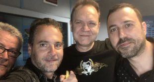De izquierda a derecha: Quique Gallego, Sergio Falces, Juan Valdivia y David Chapín tras pasar por Aragón Radio