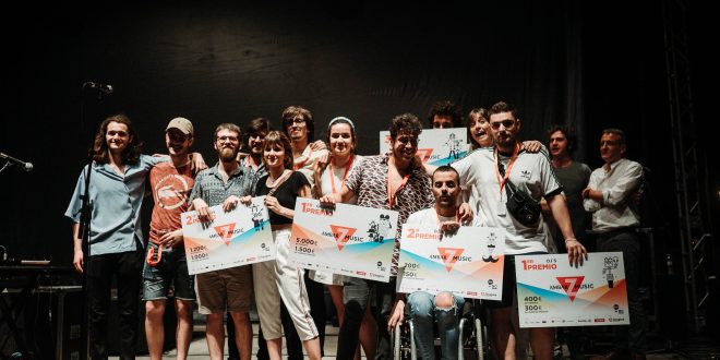 Foto de familia. Ganadores del AmbarZMusic 2018. Foto, Ana Escario / Aragón Musical