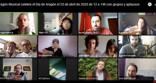 Una imagen de los 'Aplausos Online' de Aragón Musical del pasado 23 de abril