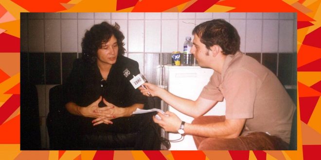Bunbury en una foto real del relato de 'Historietas del Aragón Musical'