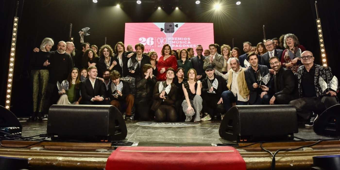 Foto de familia de los 26º Premios de la Música Aragonesa