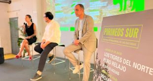 Durante la presentación del festival Pirineos Sur 2025. Foto de Aragón Musical.