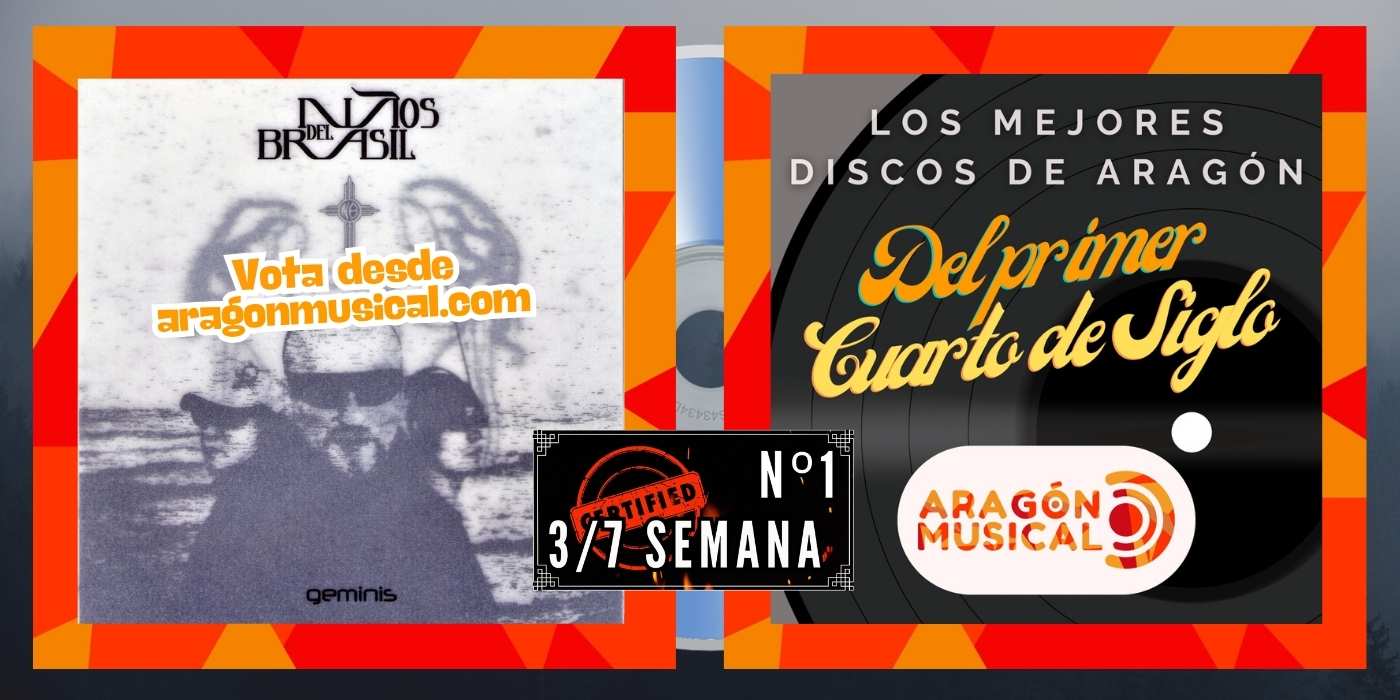 El trabajo 'Géminis' de Niños del Brasil es el más votado en la tercera semana de votaciones al mejor disco aragonés del primer cuarto de siglo.